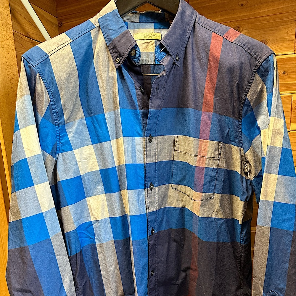 Burberry Check Button Down Shirt